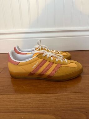 Adidas Gazelles Yellow with Pink Accents